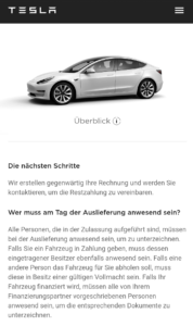 Tesla Model 3 Hinweise zur Bestellung