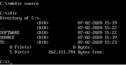 C Source Verzeichnis unter DOS