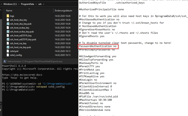 windows openssh config windows openssh config