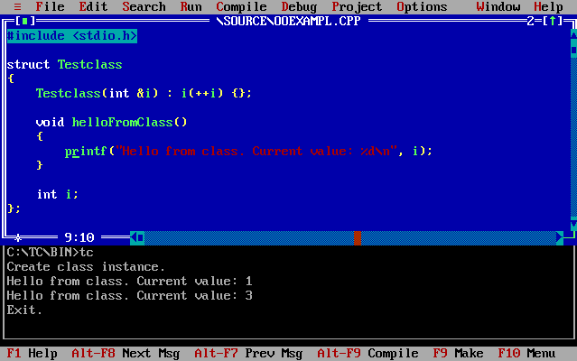 Turbo C++ Class Beispiel