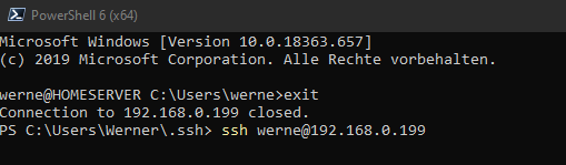 Windows 10 SSH verbinden
