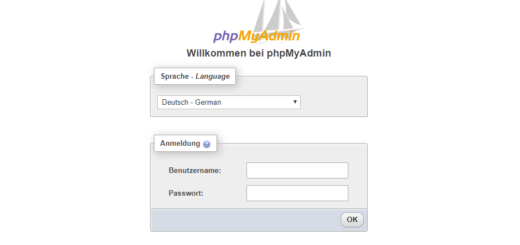 phpMyAdmin Weboberfläche