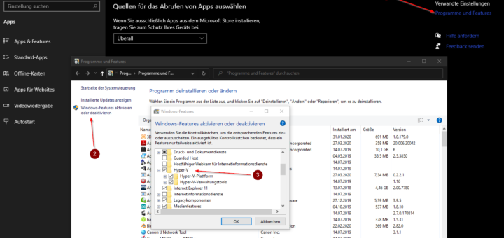 Windows 10 Hyper-V aktivieren
