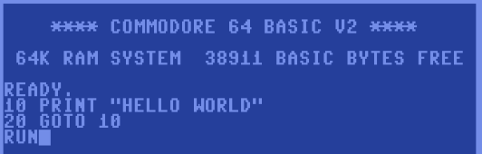c64 hello world