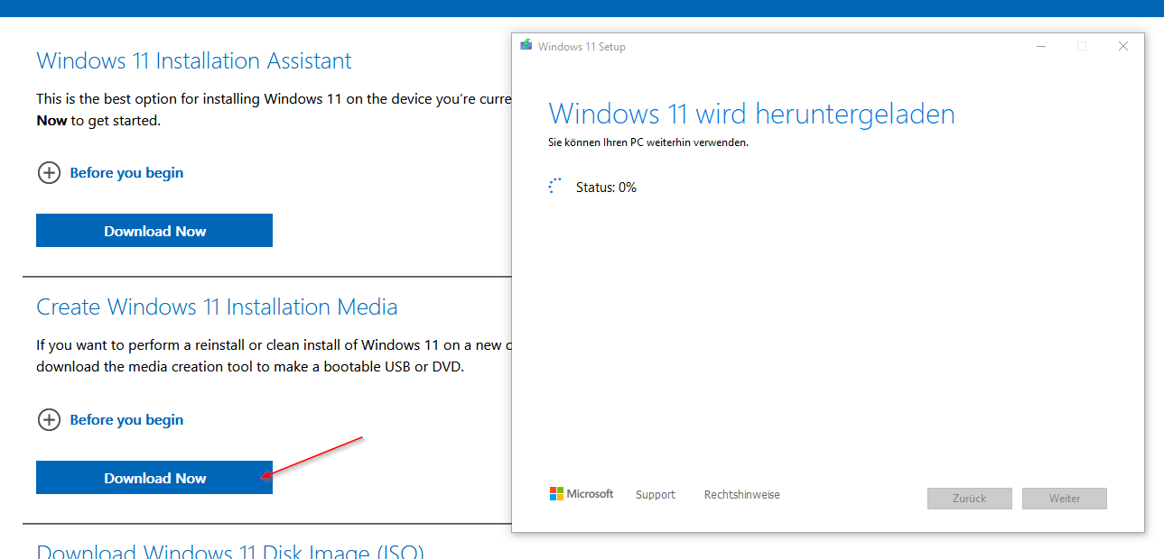 Windows 11 Installationsmedium erstellen